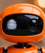 橙色机器人特写6293#横屏 