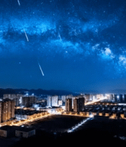 城市夜景星空全景10513#横屏 