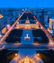 城市夜景航拍俯瞰繁华街道12073#横屏 