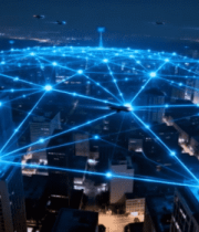 	 城市夜景网络科技概念画面3020#横屏 