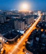 	 城市夜景航拍全景素材11667#横屏 