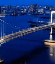 	 城市桥梁夜景俯瞰全景8129#横屏 