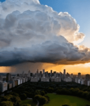 城市上空巨型云朵景观11574#横屏 