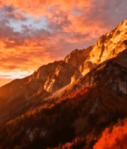 秋日山间日出美景4847#横屏 