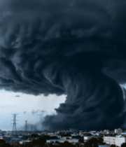 城市上空龙卷风乌云景象14968#横屏 