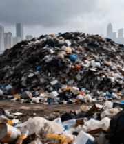 城市垃圾场堆积如山的垃圾14346#横屏 