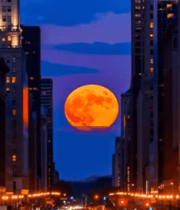 城市街道日落时分全景12845#横屏 