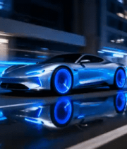 城市街道行驶的炫酷概念跑车2259#横屏 