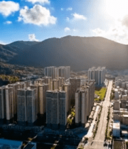 城市建筑与远山全景1274#横屏 