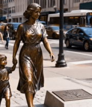 	 城市街道母子雕像场景429#横屏 