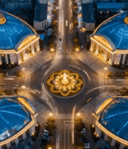 城市建筑夜景航拍全景10773#横屏 