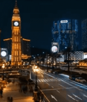 城市街道夜景建筑素材2271#横屏 