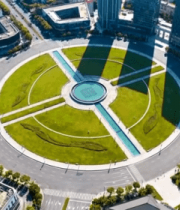 	 城市环形广场航拍全景10561#横屏 