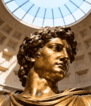 穹顶下的人物雕塑特写7382#横屏 