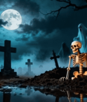 万圣节墓地幽灵骷髅场景3571#横屏 