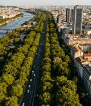 城市河流公路建筑航拍全景8265#横屏 