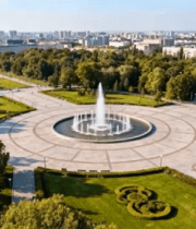 	 城市公园喷泉鸟瞰景观13275#横屏 