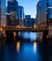 城市河畔夜景高楼景观2217#横屏 