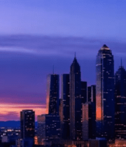 城市高楼日落全景(1)6469#横屏 