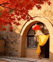 秋景中古建筑与红叶6871#横屏 