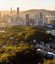 城市高楼与山林全景13677#横屏 