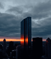 城市高楼日落天际线景观987#横屏 