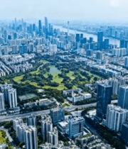 城市高楼鸟瞰全景3878#横屏 