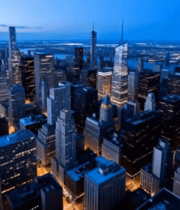 城市高楼夜景俯瞰全景6588#横屏 