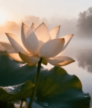 清晨荷塘荷花特写7544#横屏 