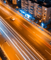 	 城市高架夜景车流素材3519#横屏 