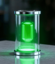 桌面透明圆柱容器内绿色物体2002#横屏 