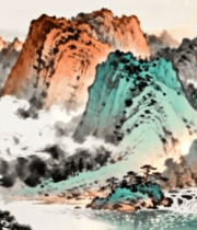 中式山水国画素材248#横屏 