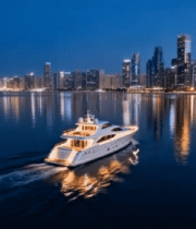 城市边海洋上航行的游艇13073#横屏 