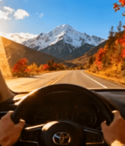 车内视角驾驶赏秋日山景12008#横屏 