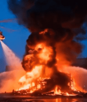 直升机参与火灾扑救场景2735#横屏 