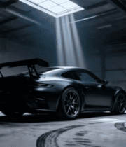 车库内黑色跑车展示11623#横屏 