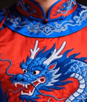 中式刺绣龙纹传统服饰特写2070#横屏 