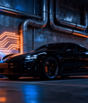 	 车库内新能源汽车充电场景1415#横屏 