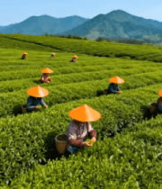 茶农茶园采茶场景6215#横屏 