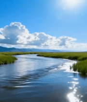 草原河流自然风光全景(3)8380#横屏 