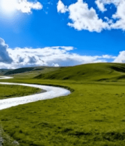 草原河流自然风光全景(1)5120#横屏 