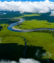 草原河流航拍全景(2)14343#横屏 