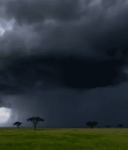 草原上空乌云闪电景象12305#横屏 