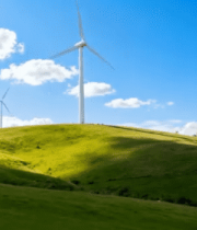 草原上的风力发电机素材2786#横屏 