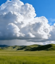 草原蓝天白云自然景观7935#横屏 