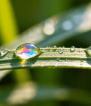 草叶上晶莹的水珠特写5596#横屏 