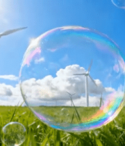 草地风车与阳光下的泡泡景象6608#横屏 