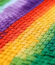 彩虹色编织物特写2143#横屏 