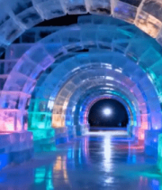 彩色灯光冰雕隧道场景15081#横屏 