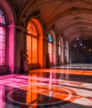 彩色光影装饰的欧式长廊7471#横屏 